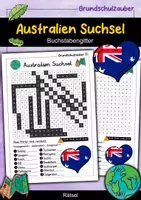 Vorschau - Spiele - Australien Suchsel - Buchstabengitter - Deckblatt