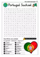 Vorschau - Arbeitsblätter - Portugal Suchsel - Buchstabengitter - Seite 1