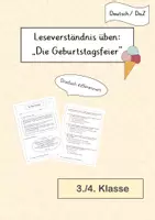 Vorschau - Arbeitsblätter - Leseverständnis "Geburtstagsfeier" dreifach differenziert - Deckblatt