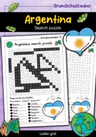 Vorschau - Arbeitsblätter - Argentina Search puzzle - letter grid (English) - Deckblatt
