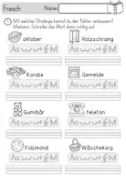 Vorschau - Arbeitsblätter - Fresch - Rechtschreibung - Fehler finden und Wörter korrigieren - Klasse 2-4 - Seite 1