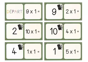 Aperçu - Jeux - Mathématiques Domino - Multiplication de 1 à 10 séries | Exercices Multiplication de 1 à 10 - Page 1