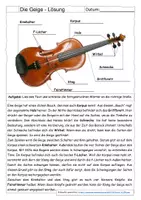 Vorschau - Arbeitsblätter - Instrumentenkunde: Die Geige/Violine (mit Lösung) - Seite 1