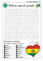 Vorschau - Spiele - Bolivia Search puzzle - letter grid (English) - Seite 1