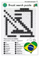 Vorschau - Arbeitsblätter - Brazil Search puzzle - letter grid (English) - Seite 2