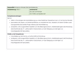 Vorschau - Stundenentwürfe - Sequenzplan Industrialisierung - GPG 7 - Geschichte - Mittelschule - amtliches Schriftwesen - Seite 1