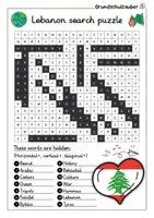Vorschau - Spiele - Lebanon Search puzzle - Letter grid (English) - Seite 2
