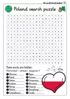 Vorschau - Arbeitsblätter - Poland Search puzzle - Letter grid (English) - Seite 1