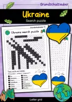 Vorschau - Arbeitsblätter - Ukraine Search puzzle - Letter grid (English) - Deckblatt