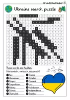 Vorschau - Arbeitsblätter - Ukraine Search puzzle - Letter grid (English) - Seite 2