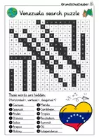 Vorschau - Arbeitsblätter - Venezuela Search puzzle - Letter grid (English) - Seite 2