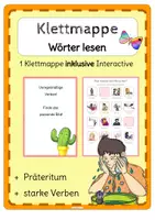 Vorschau - Fördermaterial/Inklusion - Klettmappe Wörter lesen Präteritum - unregelmäßige Verben - Deckblatt