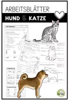 Vorschau - Arbeitsblätter - Hund und Katze – Arbeitsmaterial und Hefteinträge für den Sachunterricht - Deckblatt