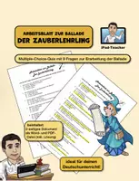 Vorschau - Arbeitsblätter - DEUTSCH: Quiz zur Ballade "Der Zauberlehrling" von Goethe - Deckblatt