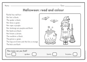 Vista previa - Manualidades / Dibujos para colorear - Read and colour - ejercicios para clases de inglés - página 2