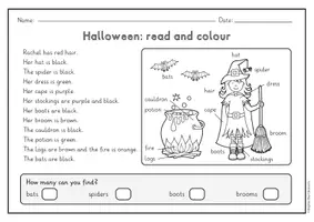 Vista previa - Manualidades / Dibujos para colorear - Read and colour - ejercicios para clases de inglés - página 3