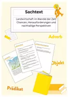 Vorschau - Arbeitsblätter - Sachtext: Landwirtschaft im Wandel der Zeit: Chancen, Herausforderungen und nachhaltige Perspektiven - Deckblatt