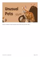 Vista previa - Hojas de trabajo - miniproyecto "Unusual Pets" - Inglés A1/A2 - página 1