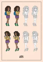 Vorschau - selbst erstellte Cliparts/Grafiken - Cliparts Schulmädchen 2 - 2 Posen - 2 Gesichtsausdrücke - Seite 2