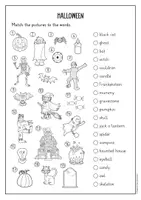 Vista previa - Hojas de trabajo - Halloween - ejercicio de vocabulario (inglés) - página 1