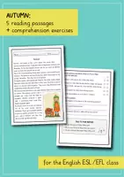 Vista previa - Hojas de trabajo - Autumn: 5 readings + comprehension exercises (inglés) - página 1