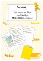Vorschau - Arbeitsblätter - Sachtext: Elektroautos: Eine nachhaltige Mobilitätsalternative - Deckblatt