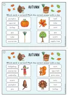 Vista previa - Juegos / Gamificación - Autumn clip cards (inglés) - página 1