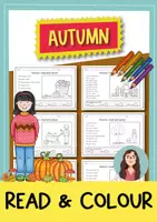 Vista previa - Hojas de trabajo - Autumn read and colour; 7 imágenes, 2 versiones diferenciadas (inglés) - Portada