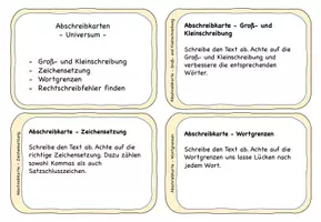 Vorschau - Aufgabenkarten - Abschreibkarten Universum (4 verschiedene Aufträge) - Seite 1