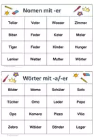 Vorschau - Spiele - Bingo: Rechtschreibung – Wörter mit der Endung -er und -a - Deckblatt