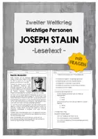 Vorschau - Arbeitsblätter - Lesetext mit Fragen zu Benito Mussolini (Zweiter Weltkrieg) - Deckblatt