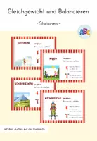 Vorschau - Stationenlernen - Gleichgewicht und Balancieren : Stationen - Deckblatt