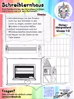 Vorschau - Präsentationen/Tafelbilder - Schreiblernhaus für Linatur und Karos für die Tafel - Deckblatt