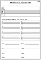 Vorschau - Arbeitsblätter - Arbeitsblatt den eigenen Namen schreiben lernen - Seite 1