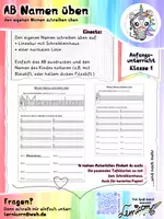 Vorschau - Arbeitsblätter - Arbeitsblatt den eigenen Namen schreiben lernen - Deckblatt