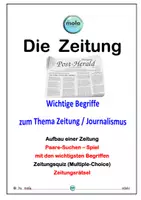 Vorschau - Arbeitsblätter - Die Zeitung – Aufbau & Fachausdrücke - Deckblatt