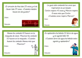 Vista previa - Unidades / Secuencias / Situaciones de Aprendizaje - Problemas matemáticas sobre el cuerpo humano bilingüe - página 1