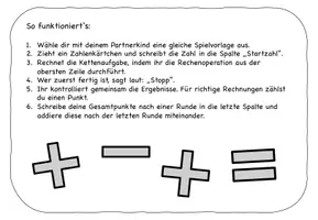 Vorschau - Arbeitsblätter - Spiel Kettenaufgaben rechnen (Klasse 3-4) - Seite 1
