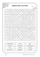 Aperçu - Feuilles d'exercices - Brown Owl's Autumn - Differentiated Word Searches - Page 1