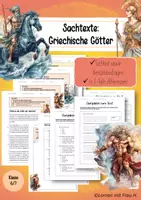 Vorschau - Arbeitsblätter - Lesetraining: Griechische Götter - Deckblatt