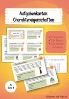 Vorschau - Arbeitsblätter - Übung: Charaktereigenschaften herausarbeiten - Deckblatt