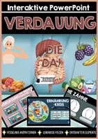 Vorschau - Unterrichtsreihen - Verdauung Interaktive PowerPoint | Ernährung + Zähne -Keine Vorbereitung - Spektakuläre Virtuelle Erfahrung - APP-Style - Deckblatt