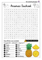 Vorschau - Arbeitsblätter - Ananas Suchsel - Buchstabengitter - Seite 1