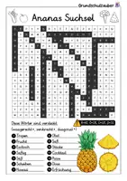 Vorschau - Arbeitsblätter - Ananas Suchsel - Buchstabengitter - Seite 2