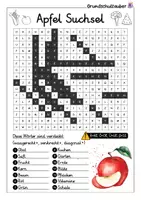 Vorschau - Arbeitsblätter - Apfel MEGABUNDLE - Wissenskartei, Lückentext, Steckbrief, Suchsel, Quizkarten, POP Art Malvorlagen - Seite 3
