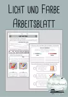 Vorschau - Arbeitsblätter - Licht und Farbe - Arbeitsblatt - Deckblatt