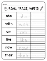Vorschau - Arbeitsblätter - 120 SIGHT WORDS - Lesen, Nachzeichnen, Schreiben - Seite 3