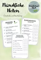 Vorschau - Anderer Materialtyp - Mündliche Noten - Checkliste und Selbsteinschätzung - Deckblatt