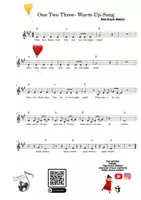 Vorschau - Arbeitsblätter - One, two, three, four - Warum up, Englischer Song - Deckblatt