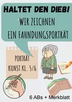 Vorschau - Arbeitsblätter - Porträt zeichnen - Doppelstunde (Kl. 5/6) ABs + Merkblatt - Deckblatt